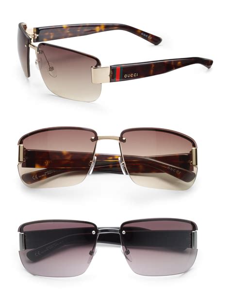 gucci sunglasses black mens|gucci rimless sunglasses men's.